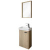 GÄSTEBAD 40 cm  - Weiß/Sonoma Eiche, KONVENTIONELL, Holzwerkstoff (40cm) - Xora