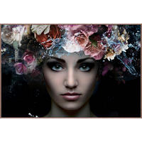 GLASBILD Frauen 120/80 cm  - Lila/Messingfarben, Basics, Glas/Papier (120/80cm) - Monee