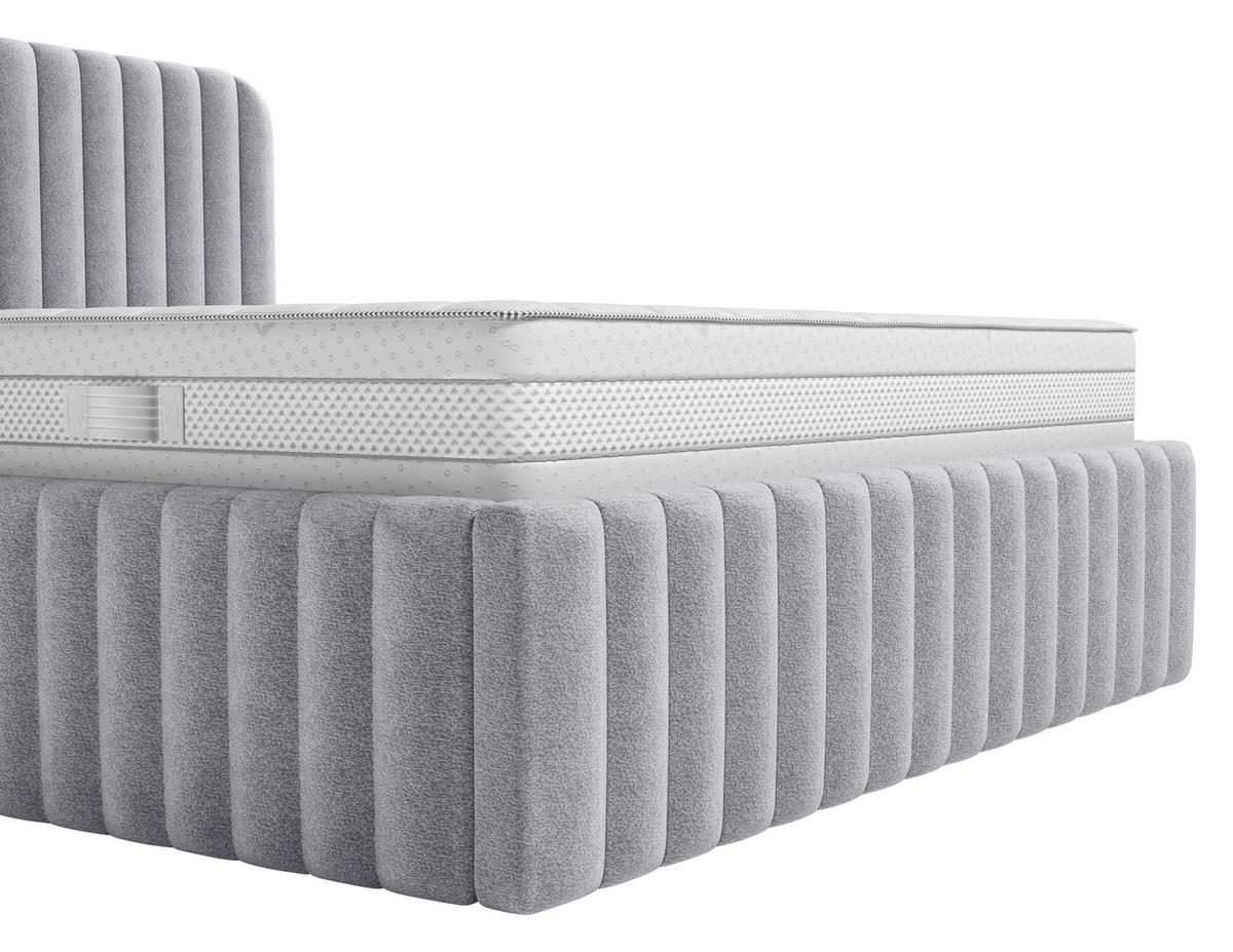 STOPPAD SÄNG ,160/200 cm  i grå  - svart/grå, Modern, metall/trämaterial (160/200cm) - MID.YOU
