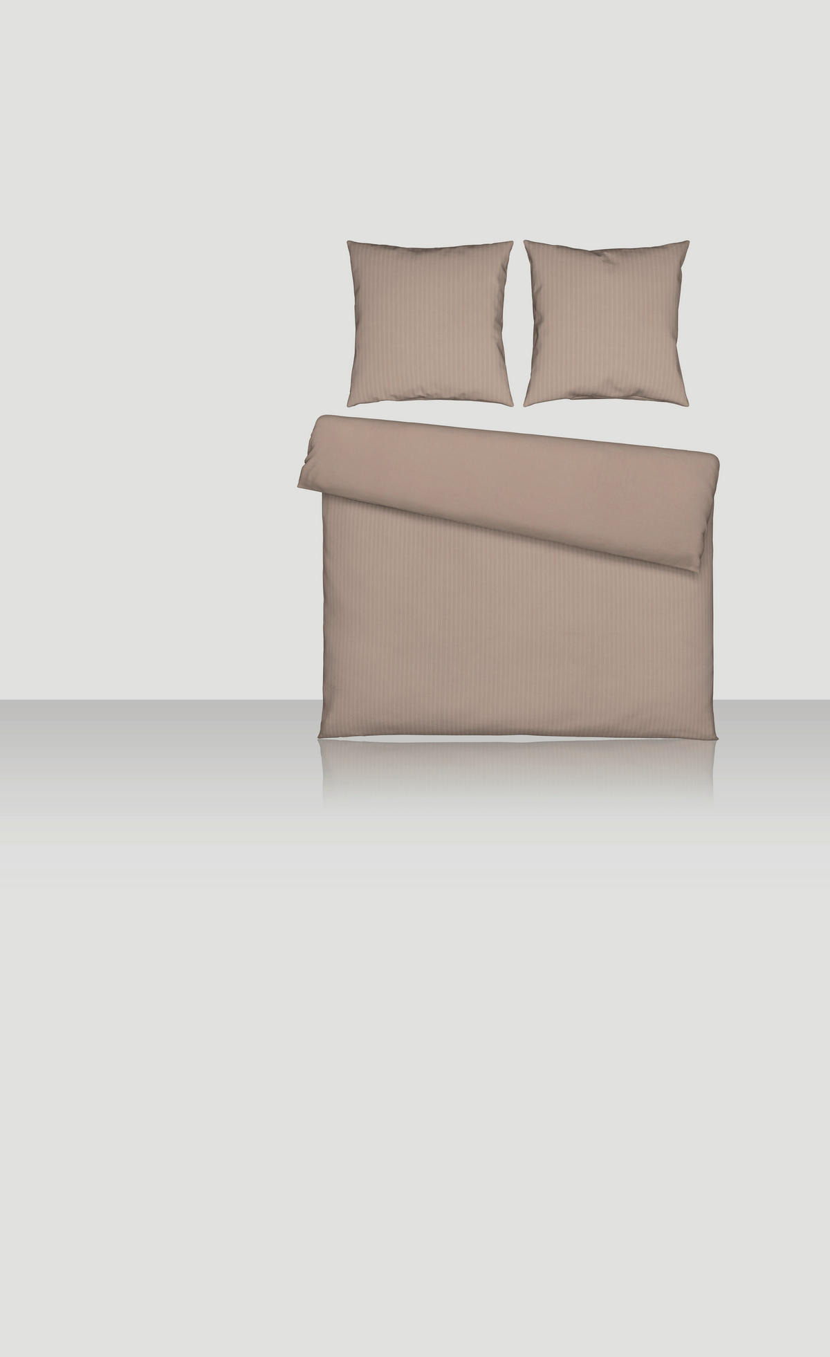 BETTWÄSCHE BANDA Makosatin 200/200 cm  - Schlammfarben, Basics, Textil (200/200cm) - Novel