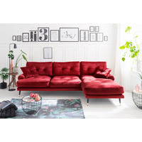 ECKSOFA Eckteil  TOKIO-2S.REC Dunkelrot Samt  - Dunkelrot, MODERN, Holz/Textil (275/157cm) - MID.YOU