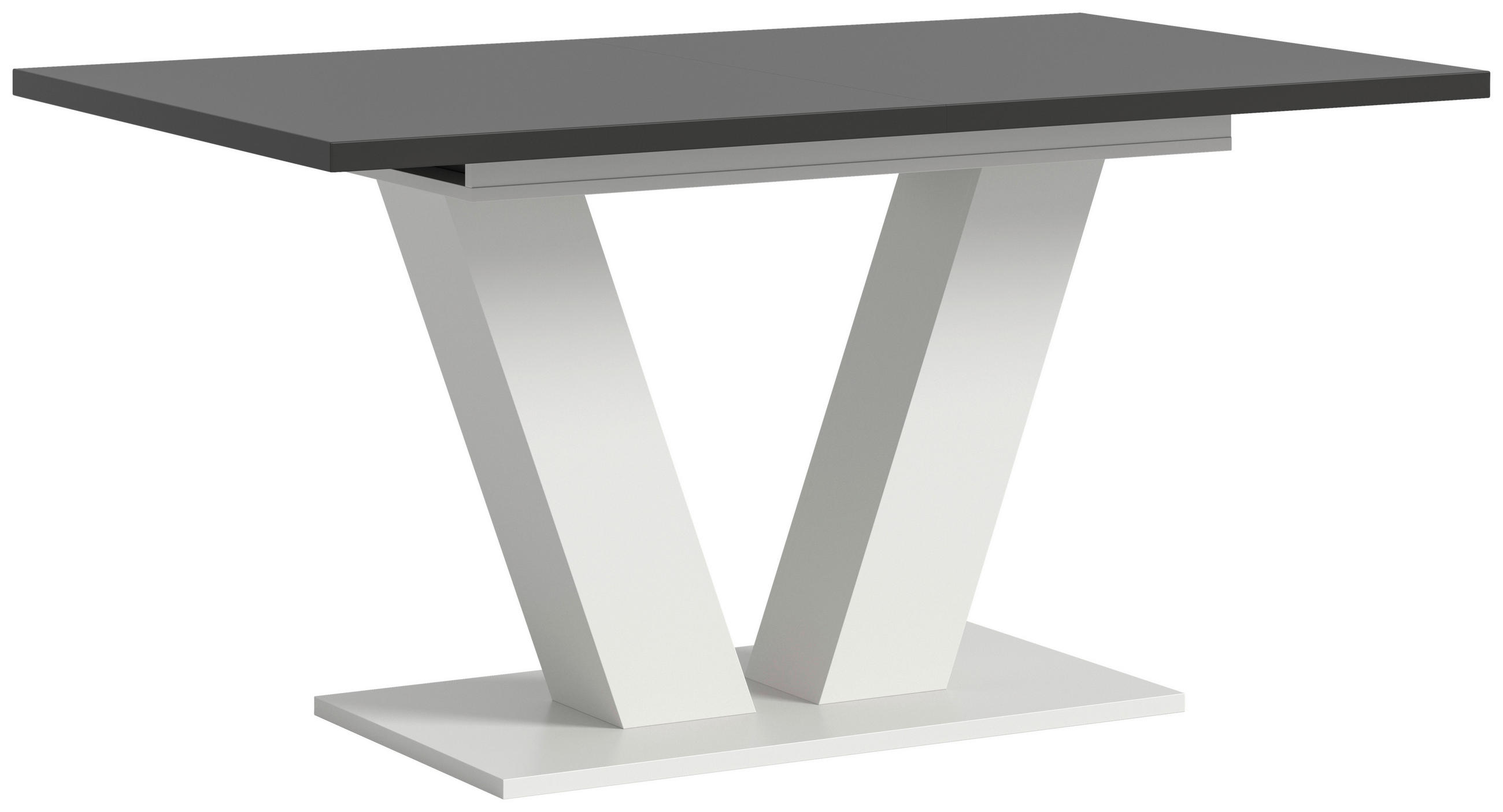 AUSZIEHTISCH Grau rechteckig  ausziehbar  - Weiß/Grau, Trend, Holzwerkstoff (150-190/76/90cm)