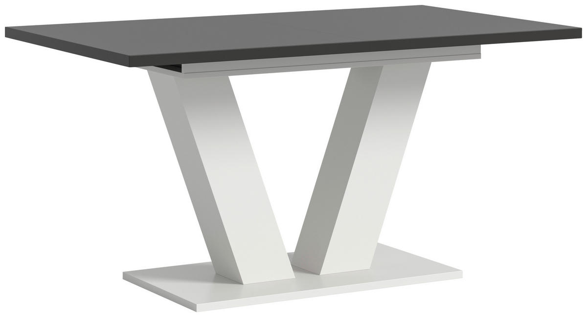 AUSZIEHTISCH Grau rechteckig  ausziehbar  - Weiß/Grau, Trend, Holzwerkstoff (150-190/76/90cm)