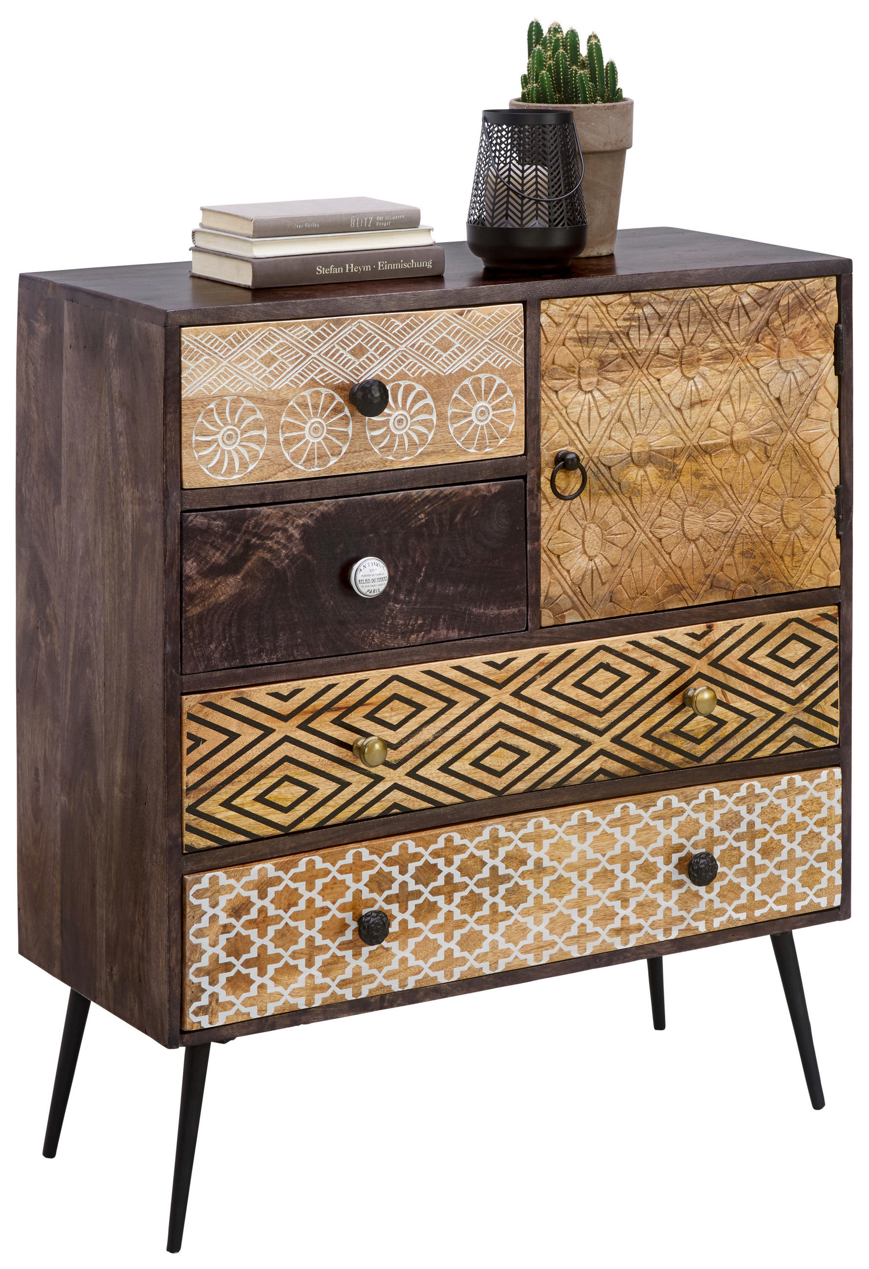 KOMMODE in 80/90/35 cm - Goldfarben/Multicolor, LIFESTYLE, Holz/Metall (80/90/35cm) - Landscape