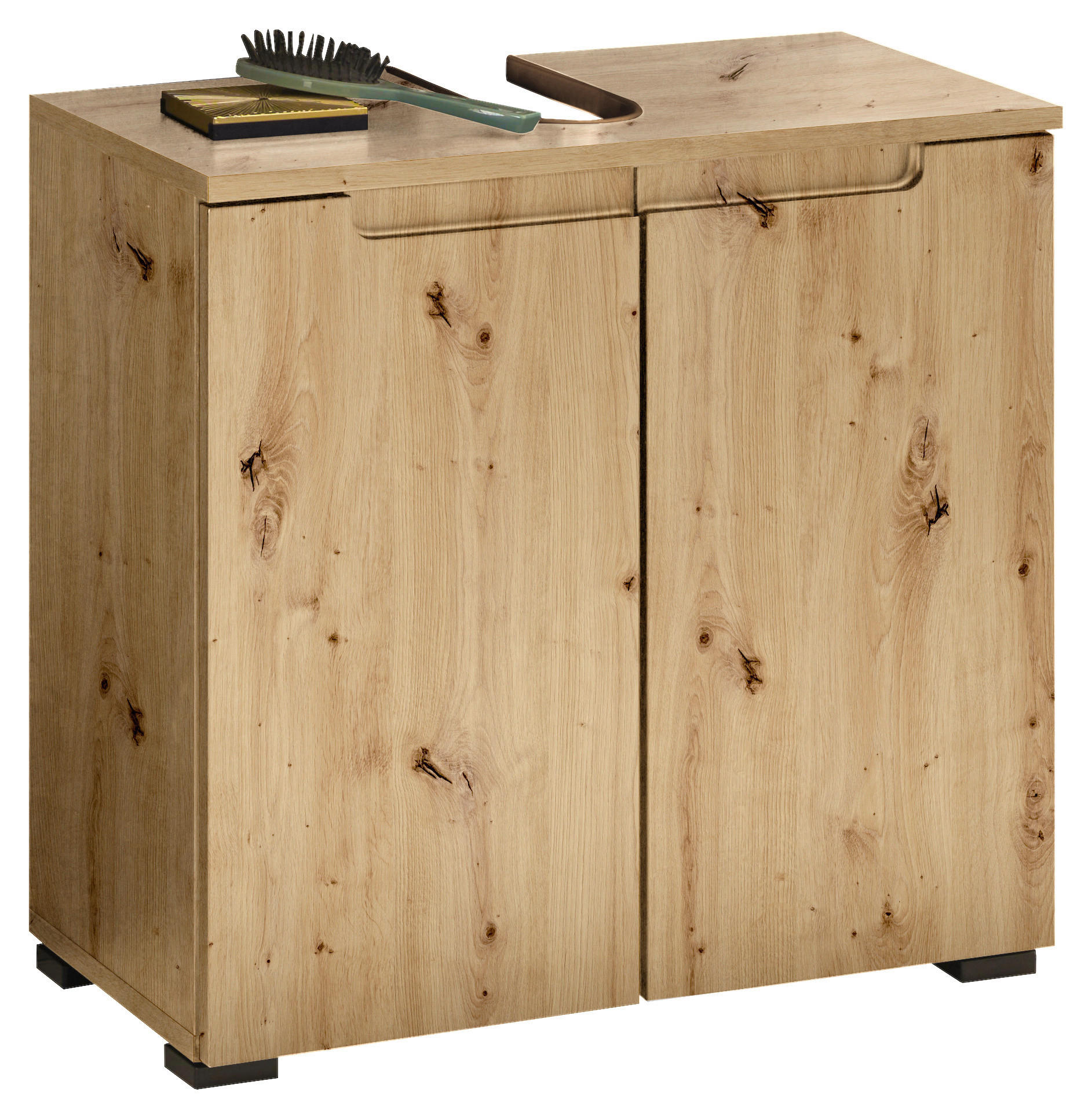 WASCHBECKENUNTERSCHRANK 60/57/32 cm  - Schwarz/Eiche Artisan, MODERN, Holzwerkstoff/Kunststoff (60/57/32cm) - MID.YOU