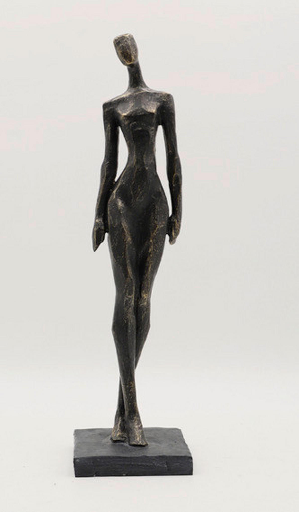 DEKORAČNÍ POSTAVIČKA DÁMA - černý chrom, Basics, plast (9.4/10.8/40.6cm)