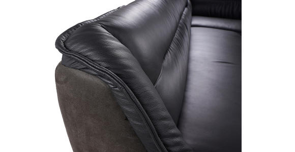 ECKBANK 178/237 cm  in Anthrazit  - Anthrazit/Schwarz, Design, Leder/Textil (178/237cm) - Novel