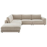 ECKSOFA Naturfarben Chenille  - Schwarz/Naturfarben, Design, Kunststoff/Textil (240/313cm) - Pure Home Lifestyle
