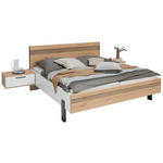 BETTANLAGE 180/200 cm  in Anthrazit, Weiß, Eichefarben  - Eichefarben/Anthrazit, Design, Holz/Holzwerkstoff (180/200cm) - Dieter Knoll