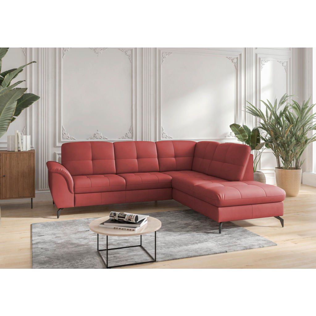 Sit & More ROHOVÁ SEDAČKA, textil, koža, červená
