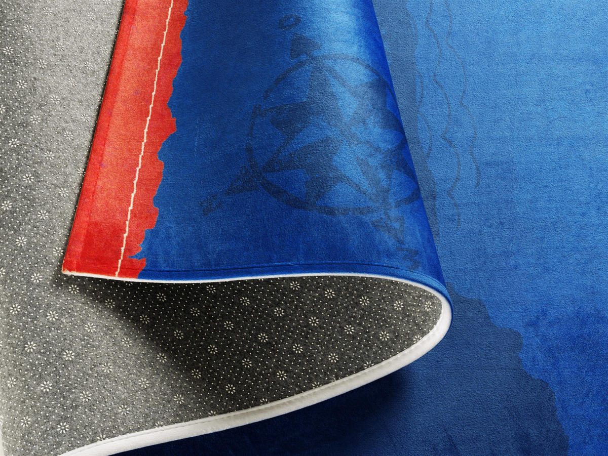 KINDERTEPPICH 140/200 cm Captn Sharky  - Blau/Rot, Trend, Kunststoff/Textil (140/200cm)