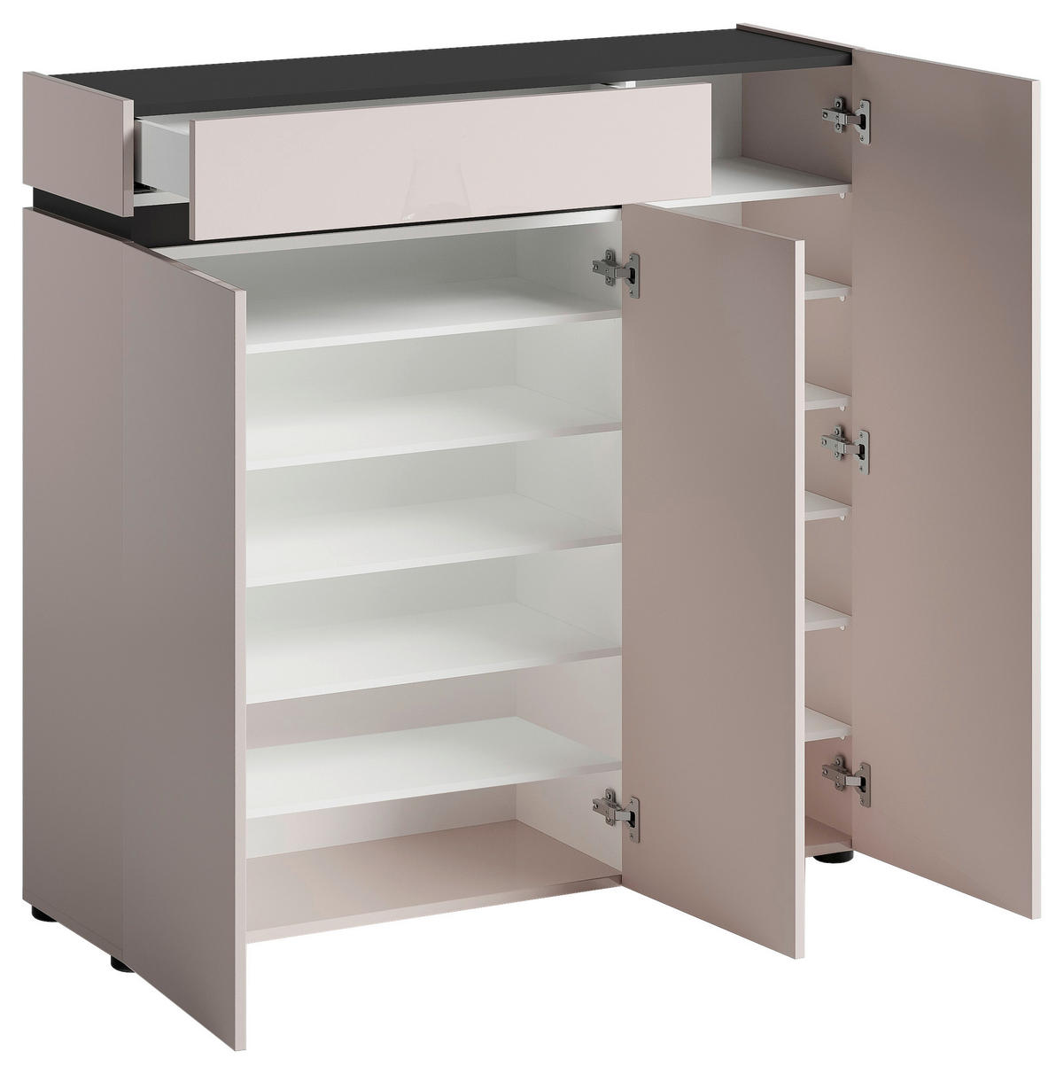 SCHUHSCHRANK Anthrazit, Kaschmir  - Kaschmir/Anthrazit, Design, Holzwerkstoff/Kunststoff (120/118/34cm) - Voleo