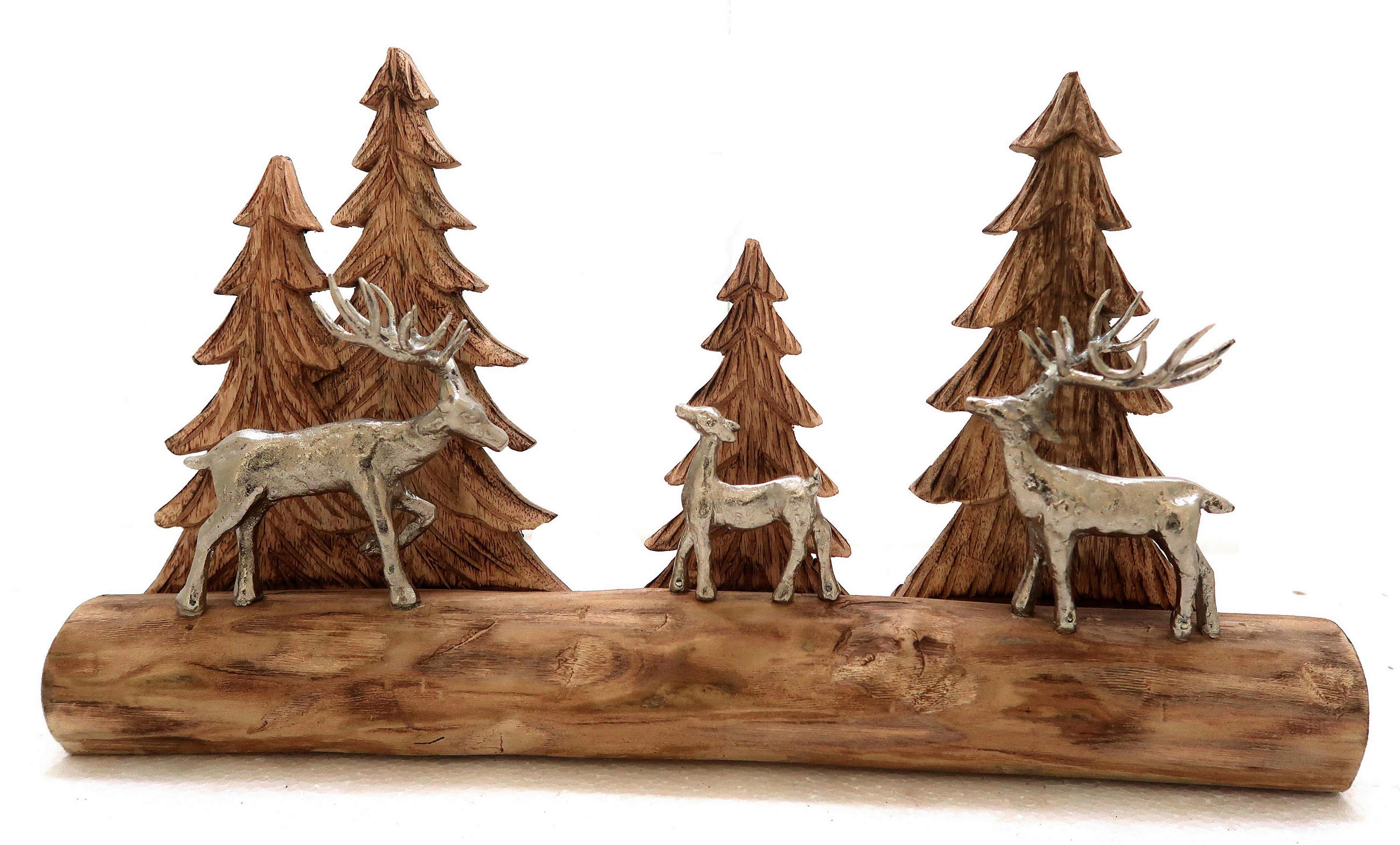 REN DECORATIV - culoare natur, Lifestyle, lemn/metal (52/7/32cm) - X-Mas