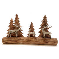 REN DECORATIV - culoare natur, Lifestyle, lemn/metal (52/7/32cm) - X-Mas
