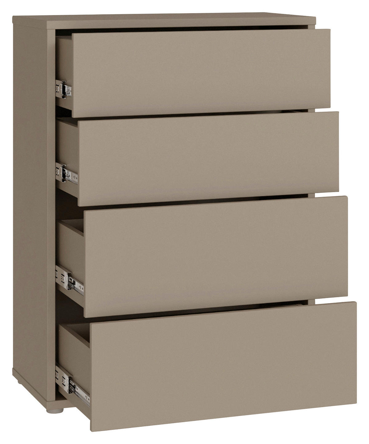 KOMMODE , 75/99/35 cm, 4 Schublade(n)  - Taupe/Silberfarben, Trend, Holzwerkstoff/Kunststoff (75/99/35cm) - Carryhome