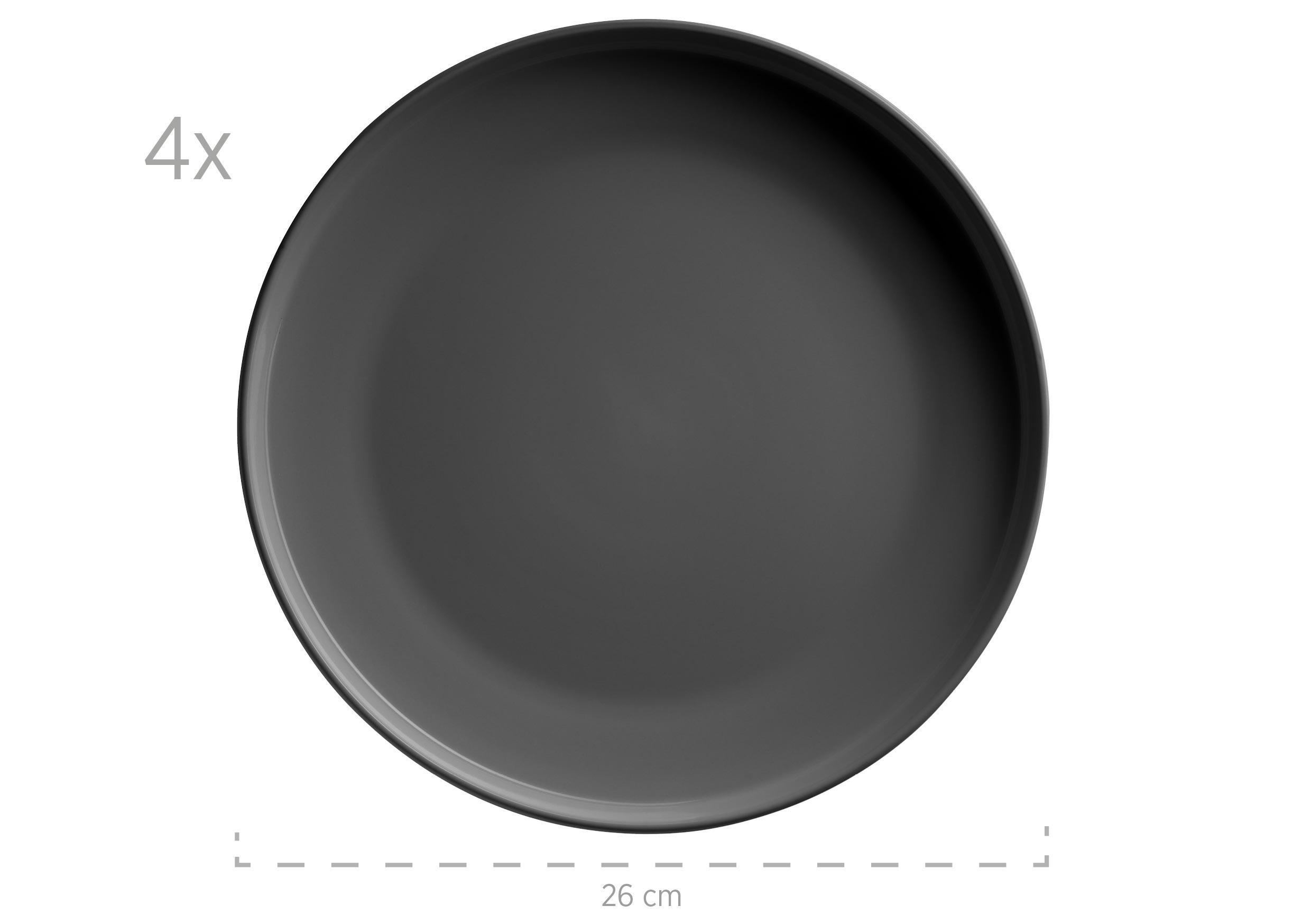 KOMBISERVICE Grau 16-teilig Alenia  - Grau, Basics, Keramik (32/31,5/30cm) - Mäser