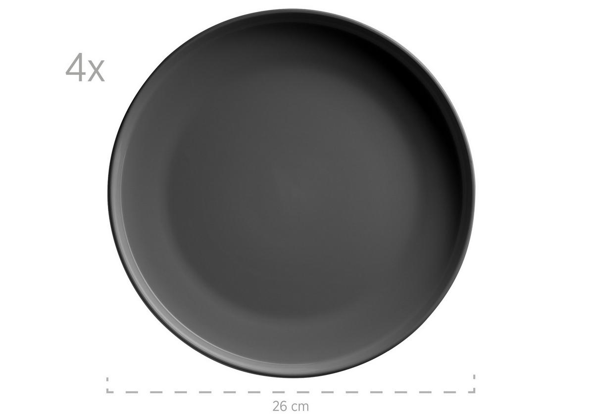 KOMBISERVICE Alenia 16-teilig  - Grau, Basics, Keramik (32/31,5/30cm) - Mäser