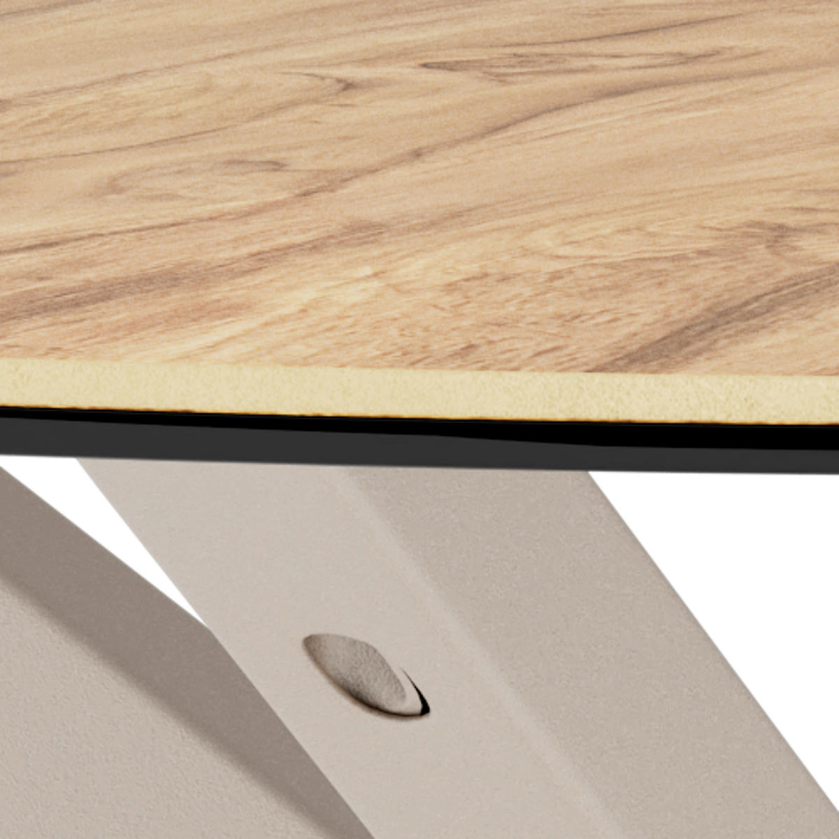 COUCHTISCH HEAVEN Klarglas 82/82/40 cm rund Grau, Naturfarben, Eichefarben  - Eichefarben/Naturfarben, Design, Glas/Keramik (82/82/40cm) - MID.YOU