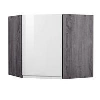 VÄGGHÖRNSKÅP 60/57/60 cm  i grå, vit högglans  - vit högglans/grå, Basics, trämaterial (60/57/60cm) - Held
