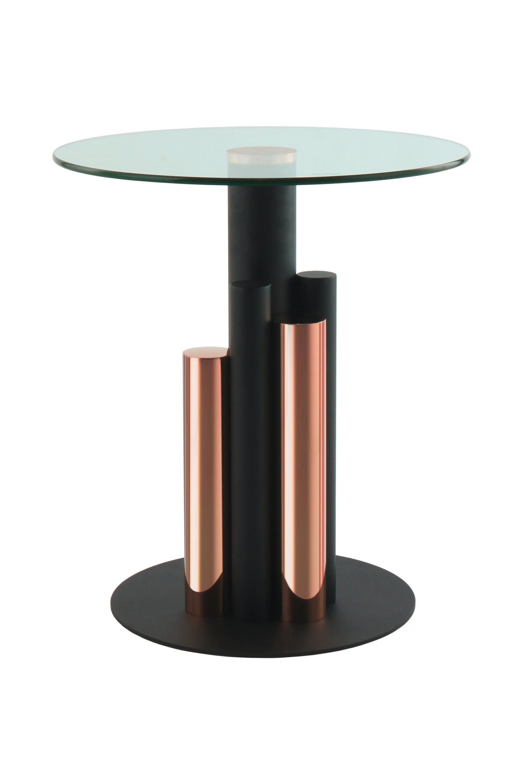 BEISTELLTISCH 46/46/52 cm Goldfarben rund  - Goldfarben, Design, Glas/Metall (46/46/52cm) - Kayoom