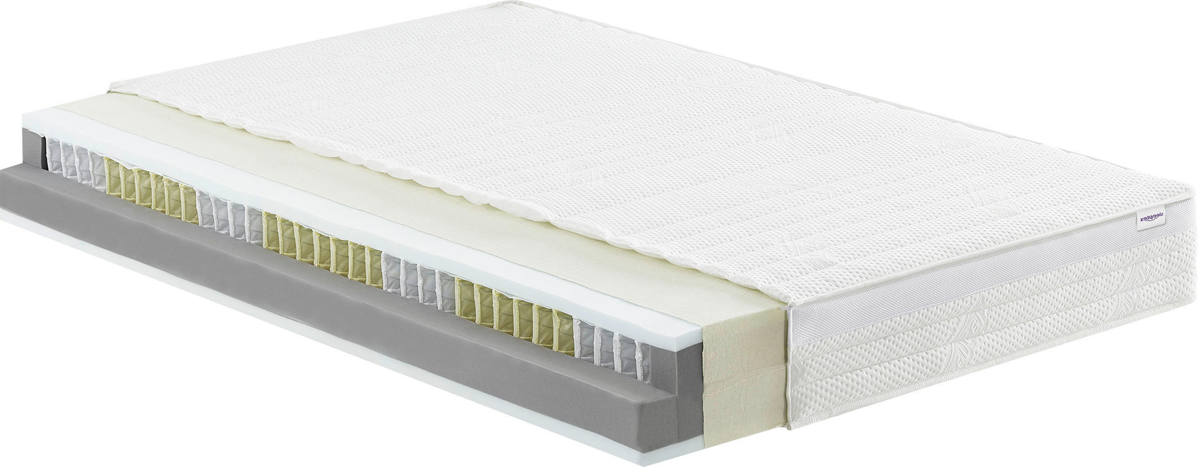 TASCHENFEDERKERNMATRATZE 140/200 cm Höhe ca. 23 cm  - Weiß, KONVENTIONELL, Textil (140/200cm) - Sleeptex