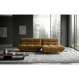 ECKSOFA Beigebraun Chenille Rücken echt, Sitztiefenverstellung  - Beigebraun/Schwarz, Design, Textil/Metall (295/178cm) - Belluti