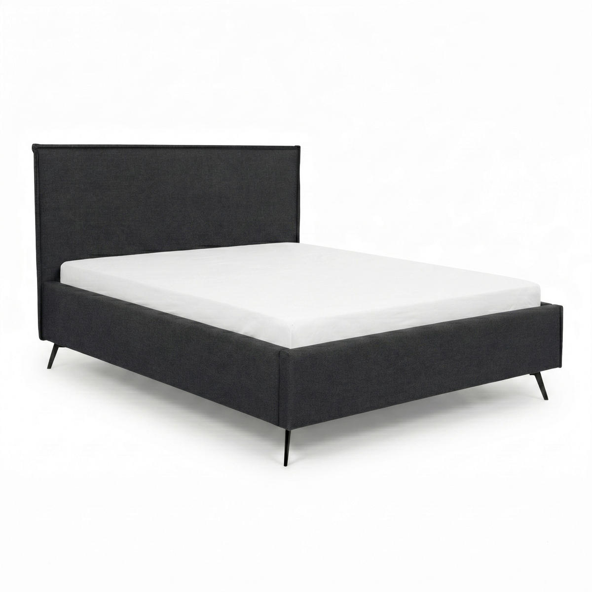 POLSTERBETT Dunkelgrau 180/200 cm  - Dunkelgrau/Schwarz, MODERN, Holz/Textil (180/200cm) - MID.YOU