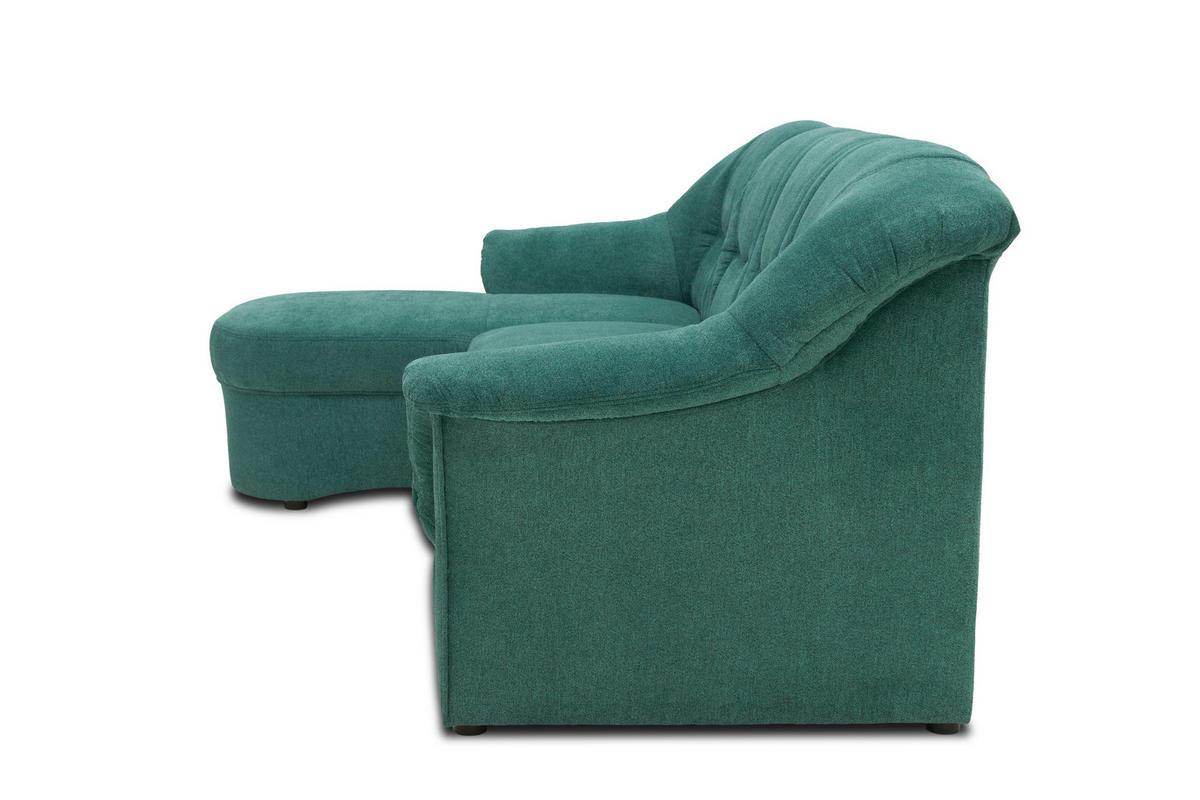 ECKSOFA Petrol Mikrofaser  - Petrol/Schwarz, KONVENTIONELL, Kunststoff/Textil (146/232cm) - MID.YOU