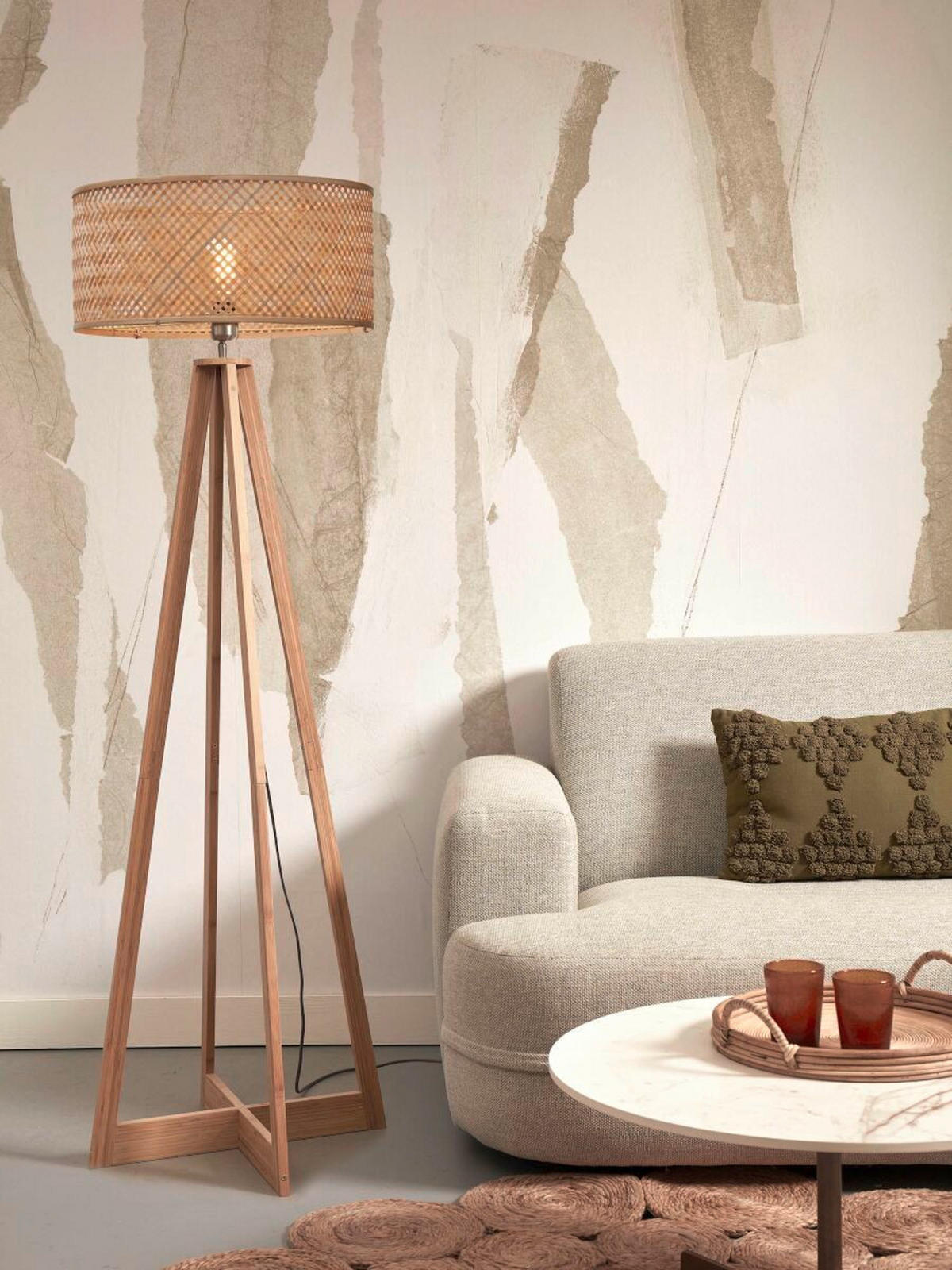 GOLVLAMPA GOOD&MOJO  50/50/145 cm    - naturfärgad, Trend (50/50/145cm) - Good & Mojo