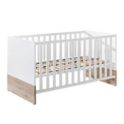 Gitterbett Lennox - Eichefarben/Weiß, KONVENTIONELL, Holzwerkstoff (143,4/76,6/78,9cm) - Paidi