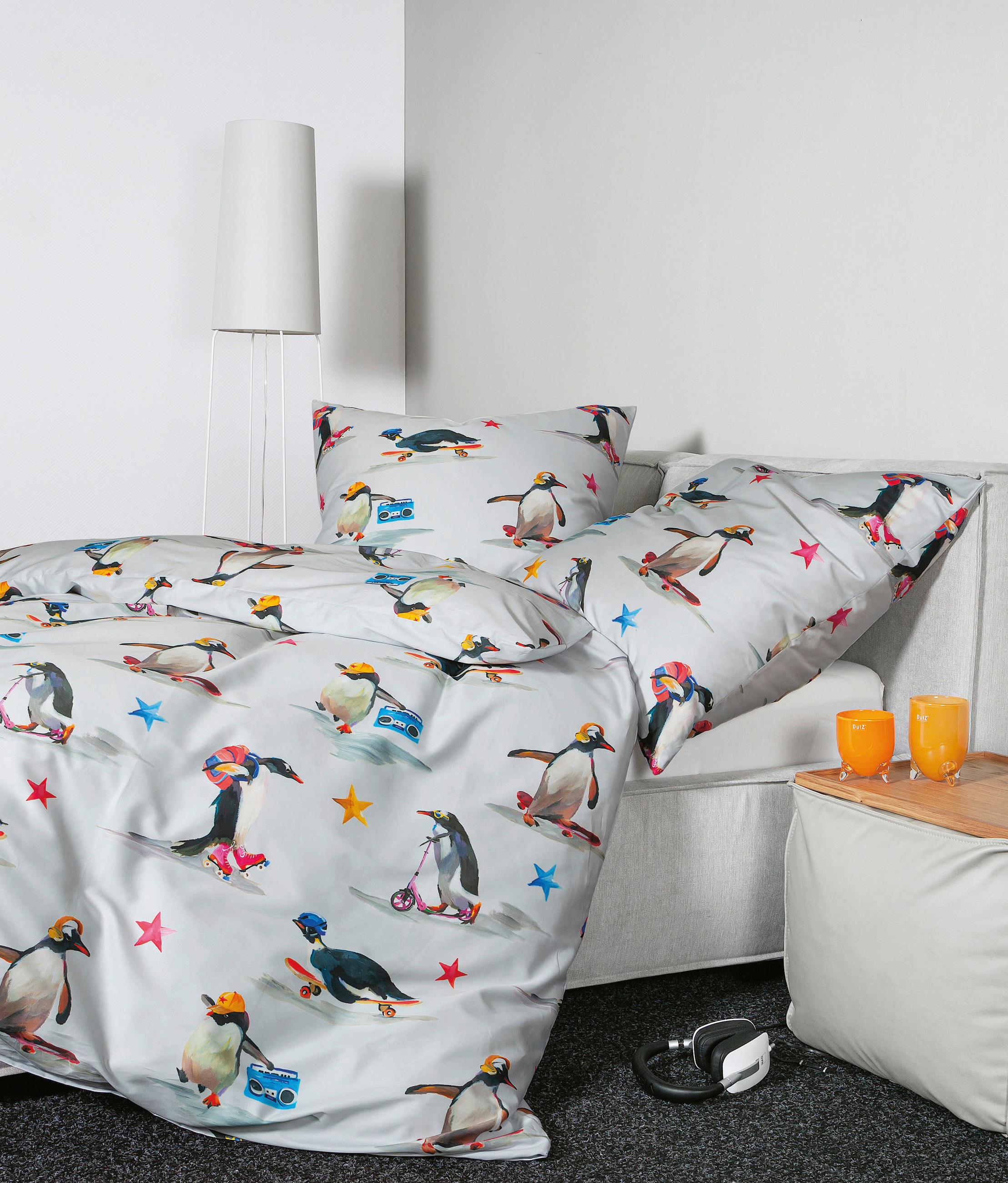 BETTWÄSCHE Makosatin 155/220 cm  - Silberfarben/Multicolor, Design, Textil (155/220cm) - Janine