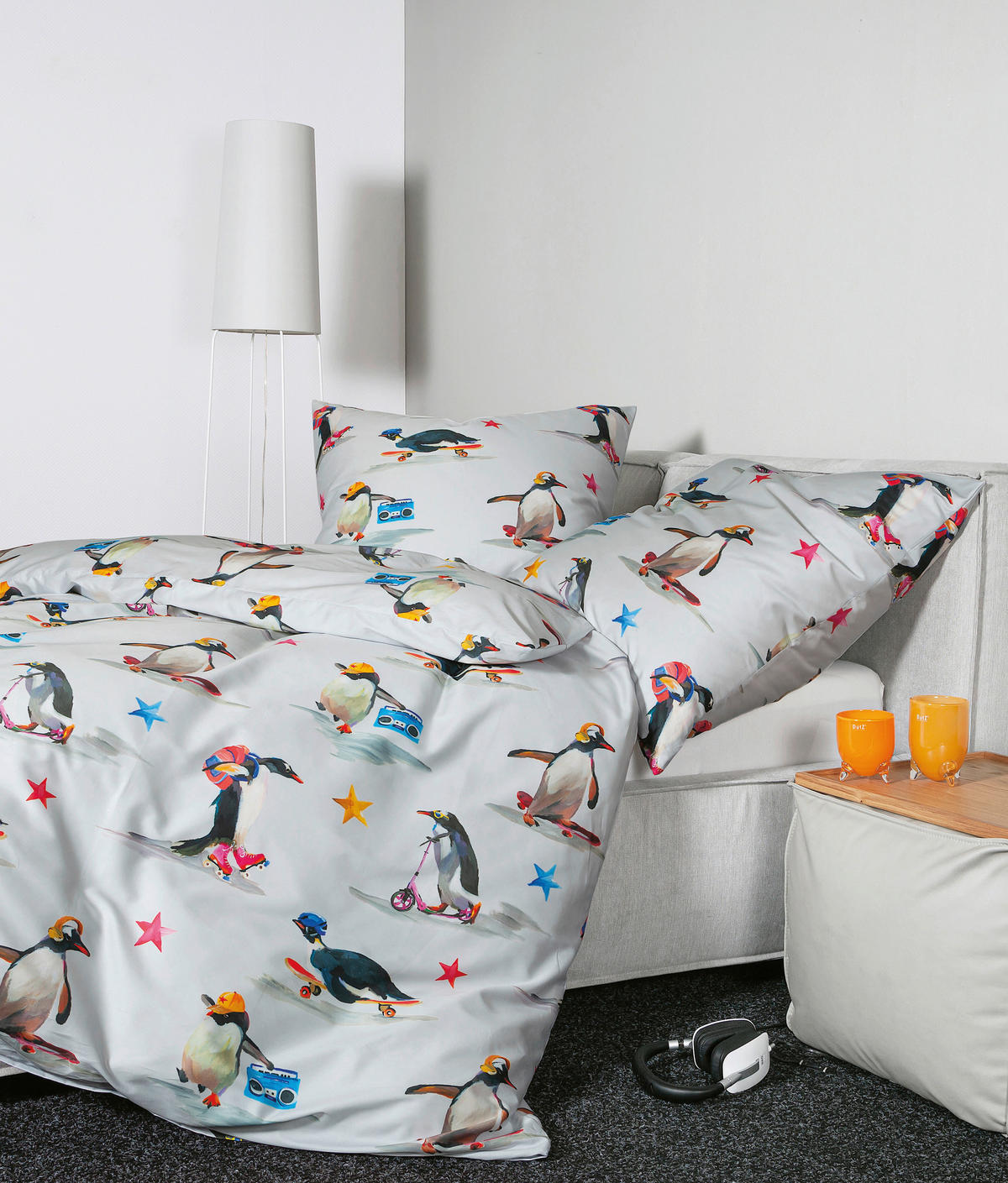 BETTWÄSCHE Makosatin 155/220 cm  - Silberfarben/Multicolor, Design, Textil (155/220cm) - Janine