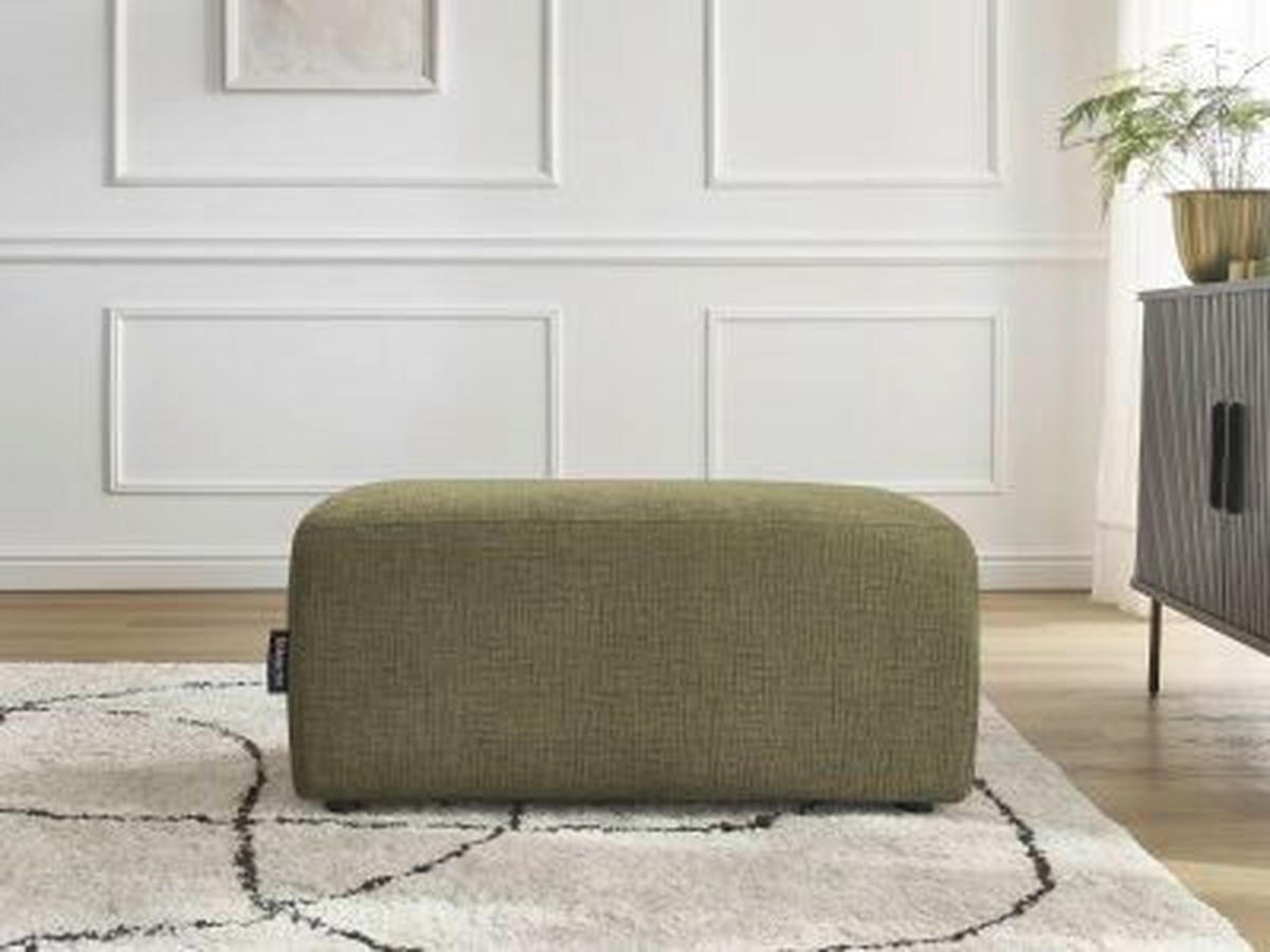 HOCKER ATILLA Struktur Grün  - Schwarz/Grün, MODERN, Kunststoff/Textil (92/44/48cm)