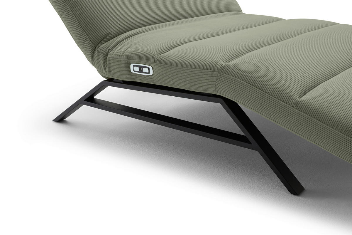 RELAXLIEGE Feincord Thymiangrün  - Thymiangrün/Schwarz, Design, Textil/Metall (120/54-113/158-198cm) - Pure Home Lifestyle