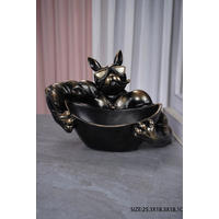 DEKOR ÁLLATFIGURA - fekete/aranyszínű, Basics, műanyag (25,3/18,3/18cm)