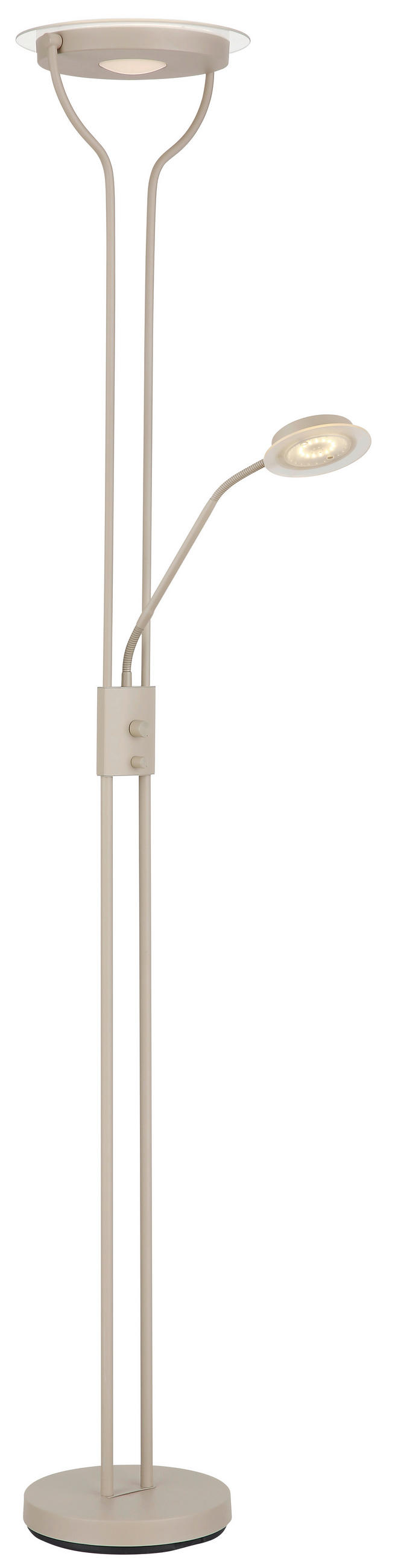 LED-STEHLEUCHTE Briant 28/25,5/180 cm  - Sandfarben/Transparent, Design, Glas/Kunststoff (28/25,5/180cm) - Globo