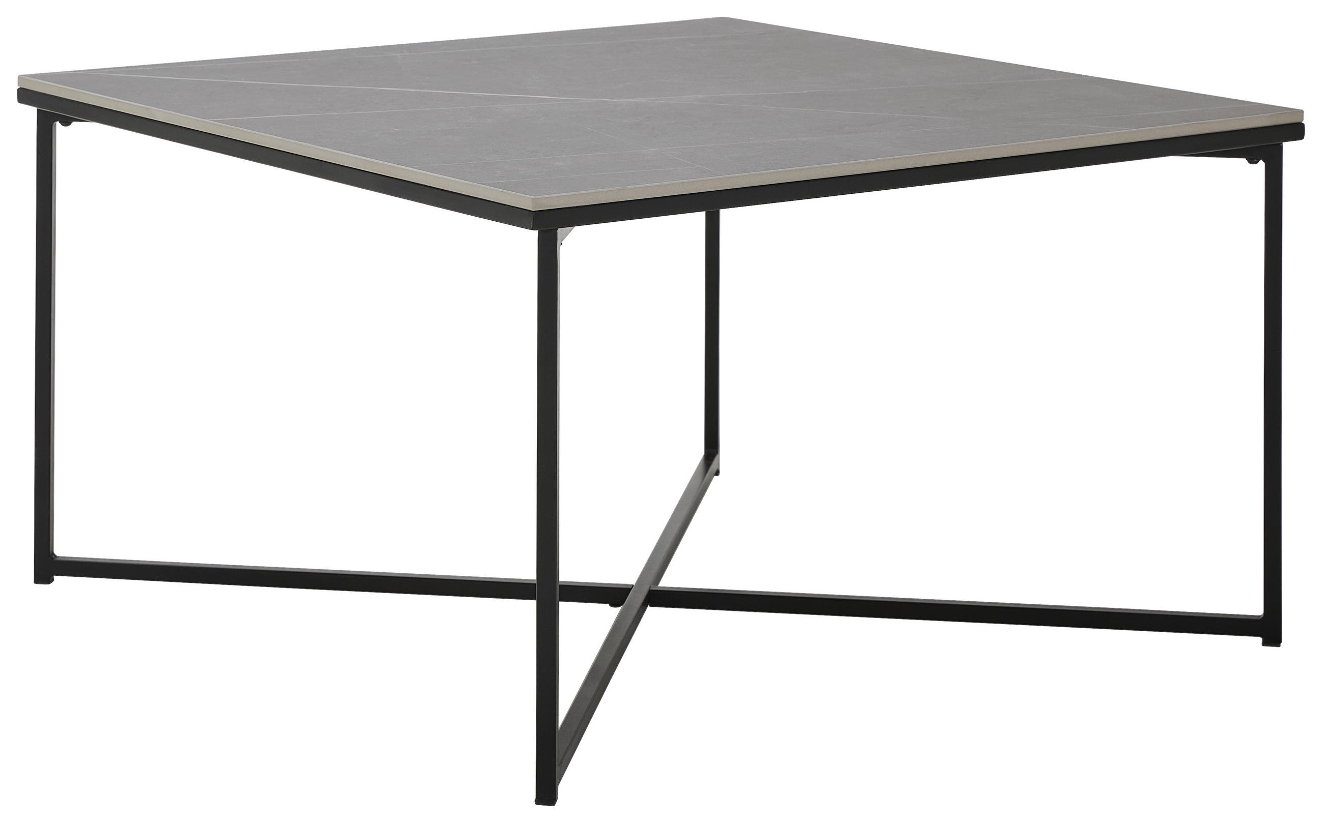 COUCHTISCH 80/45/80 cm quadratisch Grau, Schwarz  - Schwarz/Grau, Design, Keramik/Metall (80/45/80cm) - Livetastic