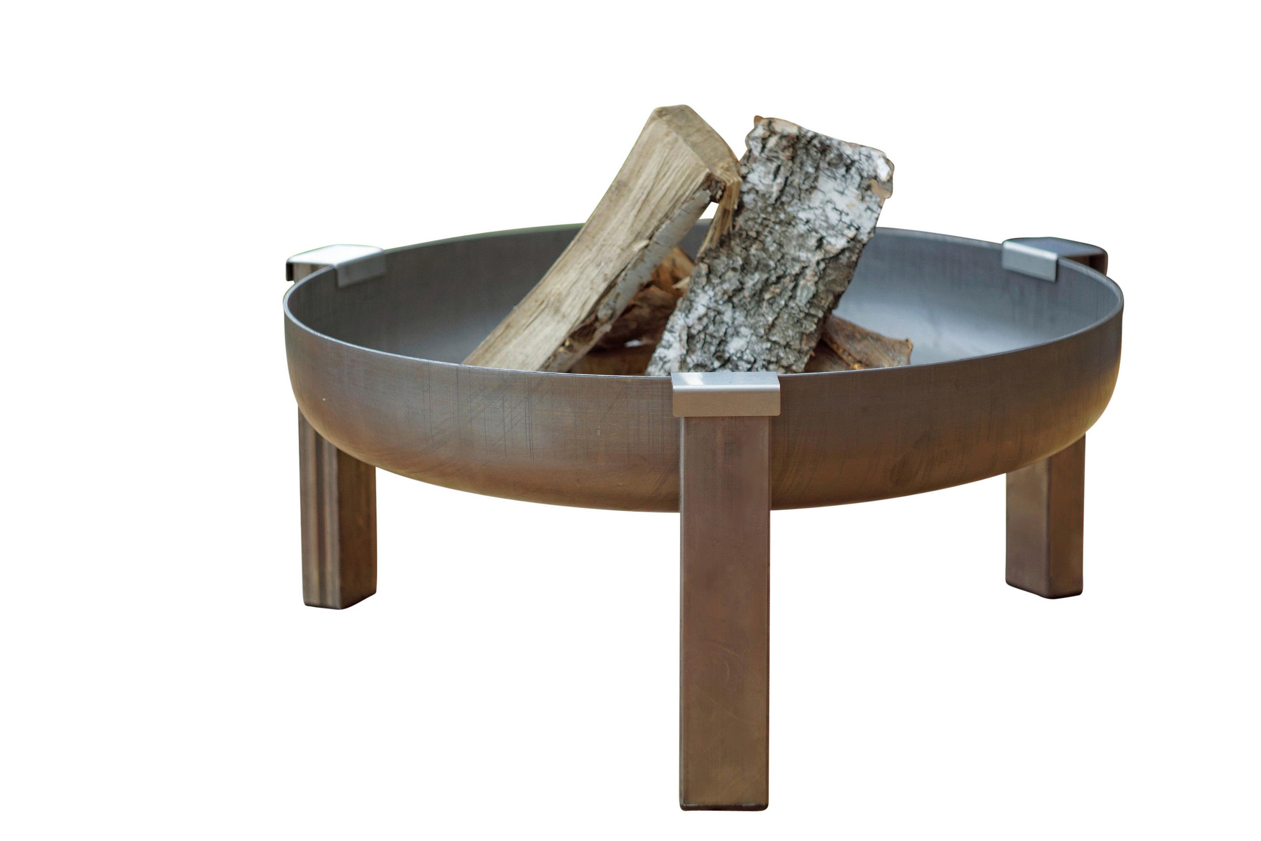 FEUERSCHALE SVENSKAV BASIC XXL 2058  - Edelstahlfarben/Rostfarben, Basics, Metall (63/63/28cm) - Ambia Garden