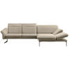 ECKSOFA in Webstoff Beige  - Anthrazit/Beige, Design, Textil/Metall (299/203cm) - Himolla