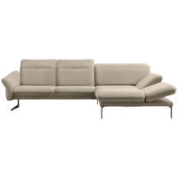 ECKSOFA in Webstoff Beige  - Anthrazit/Beige, Design, Textil/Metall (299/203cm) - Himolla