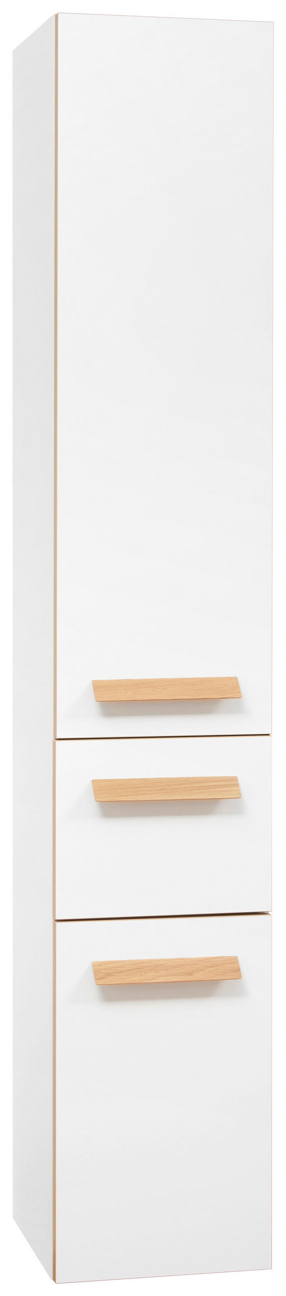 DULAP ÎNALT 30/168/33 cm  - alb/culoare lemn stejar, Konventionell, sticlă/lemn (30/168/33cm) - Dieter Knoll