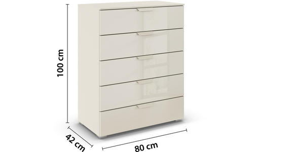 KOMMODE  in 80/100/43 cm  - Champagner, Design, Glas/Holzwerkstoff (80/100/43cm) - Carryhome