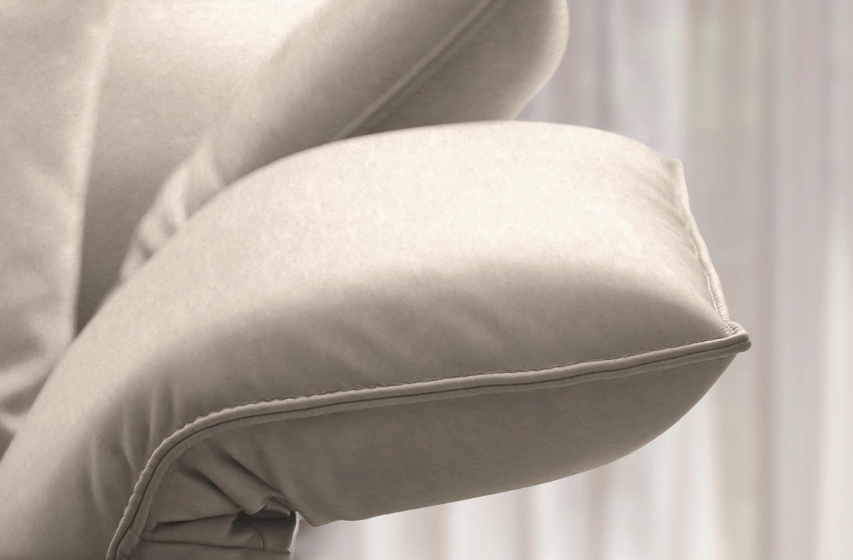 ECKSOFA Echtleder Beige  - Anthrazit/Beige, Design, Leder/Metall (290/230cm) - Johann Jakob