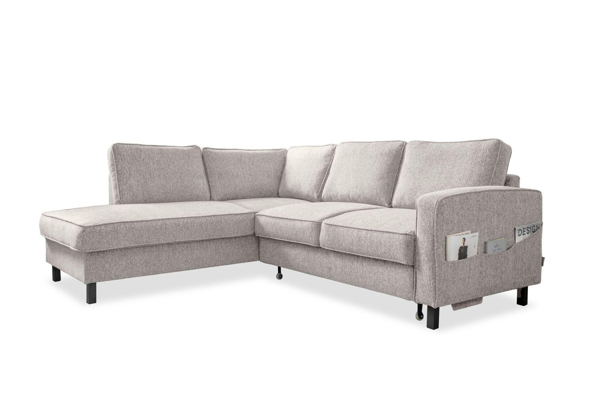 Mid.you Ecksofa Grauweiß 233x198 cm