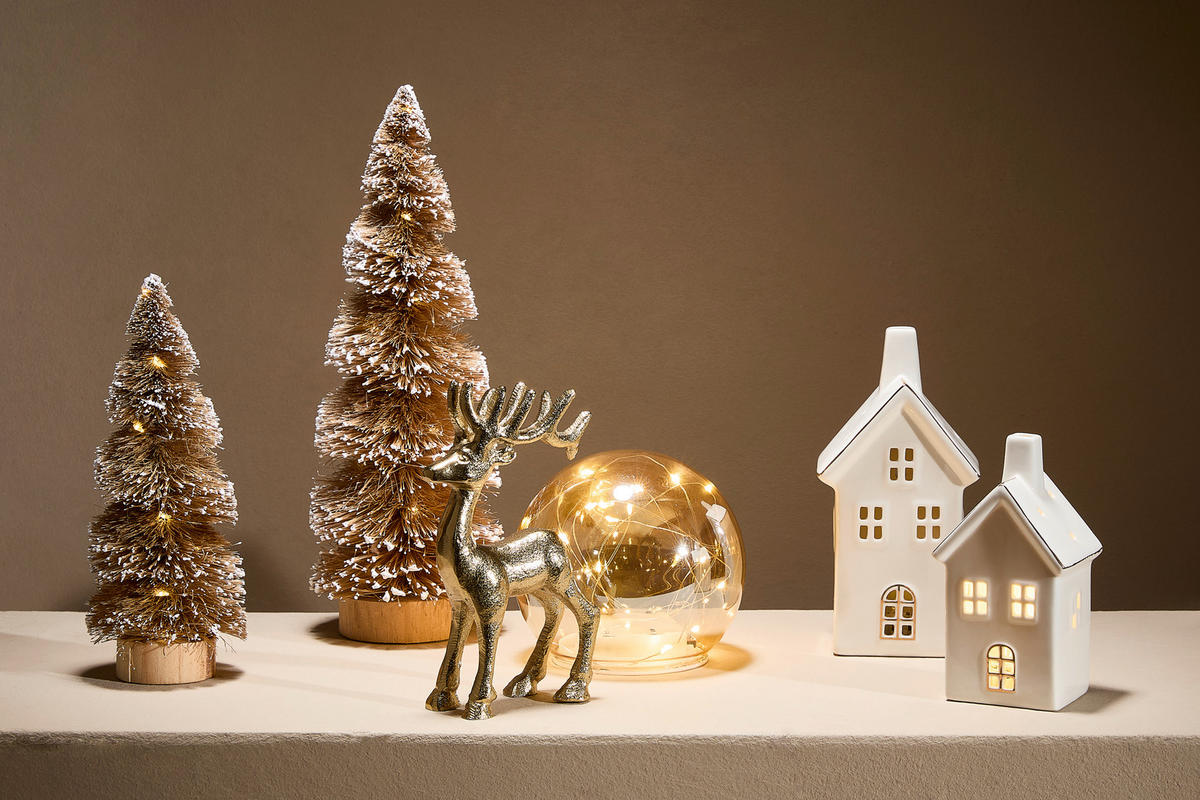 DEKOBAUM  - Braun, Basics, Kunststoff (11/11/30cm) - X-Mas