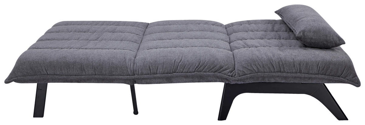SCHLAFSOFA Cord Grau  - Schwarz/Grau, Design, Holz/Textil (148/82/102cm) - Stylife