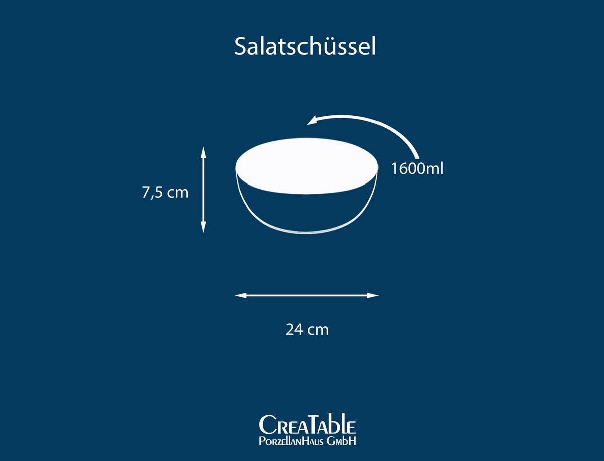 SALÁTOVÁ MÍSA, kamenina - modrá/zelená, Basics, keramika (24cm) - Creatable
