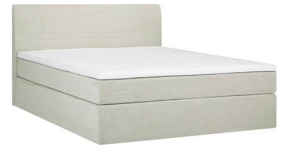 BOXSPRINGBETT 160/200 cm  in Hellgrau  - Hellgrau/Schwarz, KONVENTIONELL, Holz/Textil (160/200cm) - Carryhome