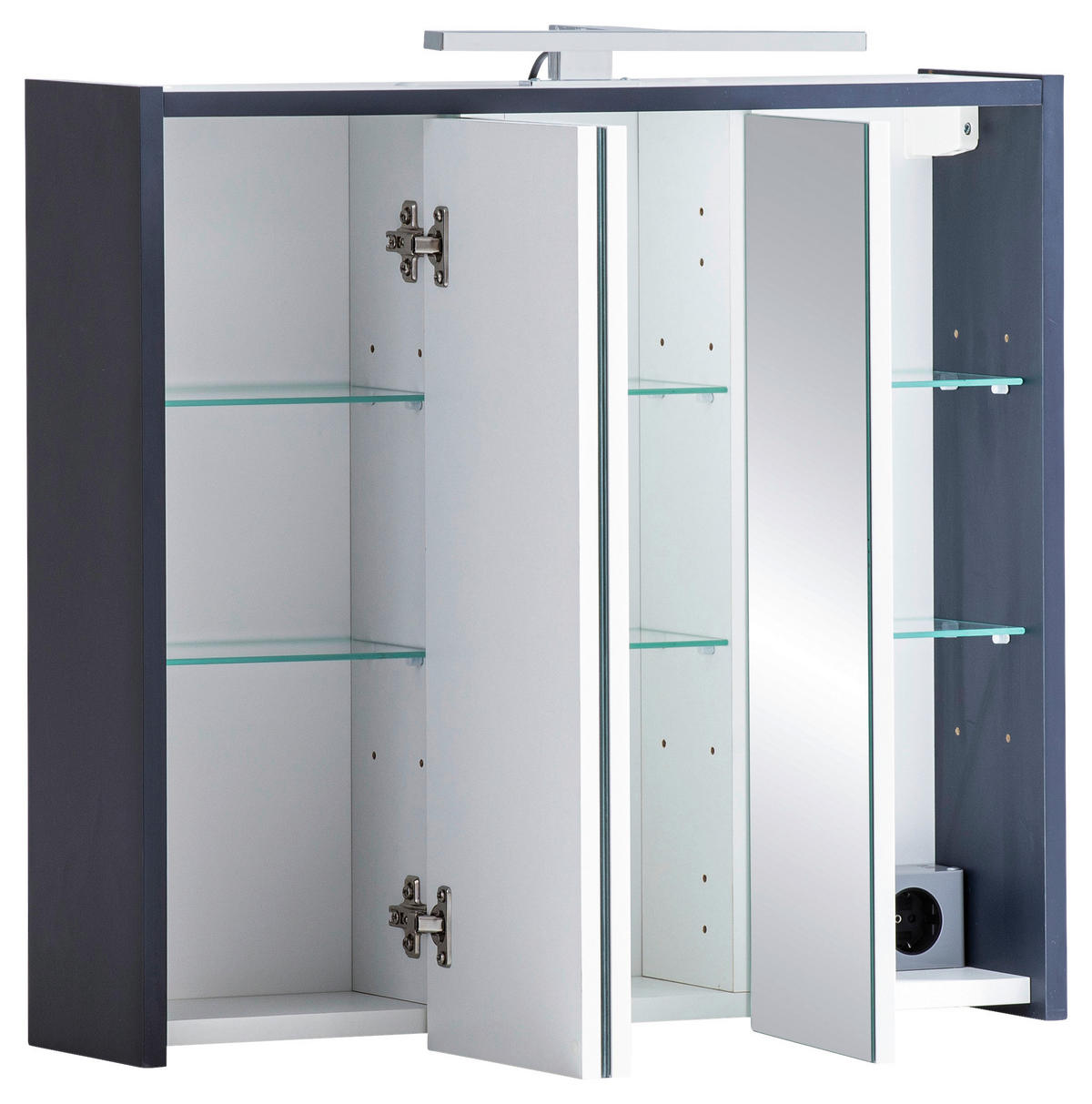 SPIEGELSCHRANK 65,0/62,7/16,0 cm  - Dunkelblau, MODERN, Glas/Holzwerkstoff (65,0/62,7/16,0cm) - MID.YOU