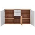 SIDEBOARD Weiß, Eiche Bianco 163,8/89,3/45 cm - Eiche Bianco/Dunkelgrau, Design, Holz/Holzwerkstoff (163,8/89,3/45cm) - Novel